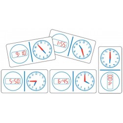 Clock Dominoes Analogue Digital 12hr- Set of 28 pieces